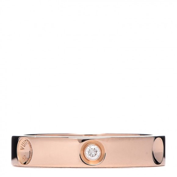 LOUIS VUITTON 18K Pink Gold Diamond Empreinte Band Ring - Picture 1 of 3